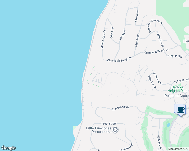 map of restaurants, bars, coffee shops, grocery stores, and more near 6664 Waterton Circle in Mukilteo