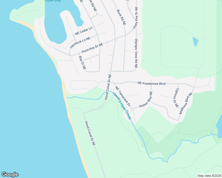 map of restaurants, bars, coffee shops, grocery stores, and more near 5247 Ponderosa Drive Northeast in Hansville