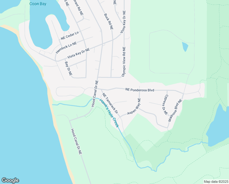 map of restaurants, bars, coffee shops, grocery stores, and more near 5425 Northeast Ponderosa Boulevard in Hansville