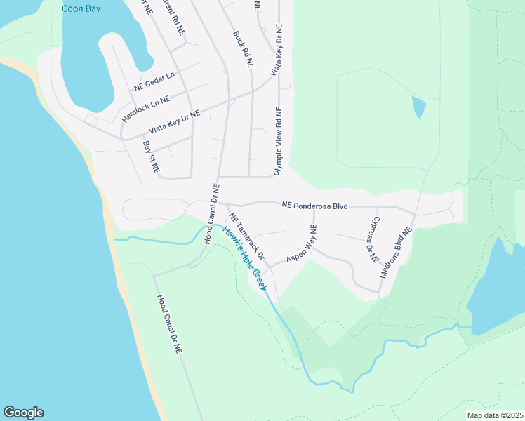 map of restaurants, bars, coffee shops, grocery stores, and more near 5425 Northeast Ponderosa Boulevard in Hansville