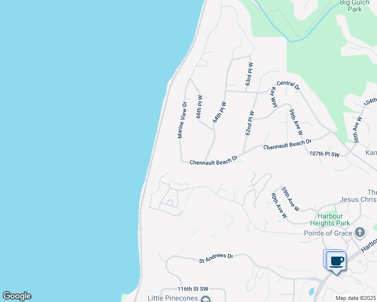 map of restaurants, bars, coffee shops, grocery stores, and more near 10717 Marine View Drive in Mukilteo
