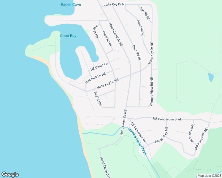 map of restaurants, bars, coffee shops, grocery stores, and more near 5116 Northeast Willow Road in Hansville