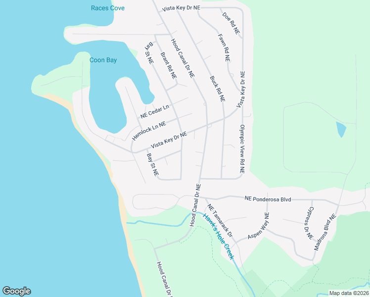 map of restaurants, bars, coffee shops, grocery stores, and more near 5116 Northeast Willow Road in Hansville