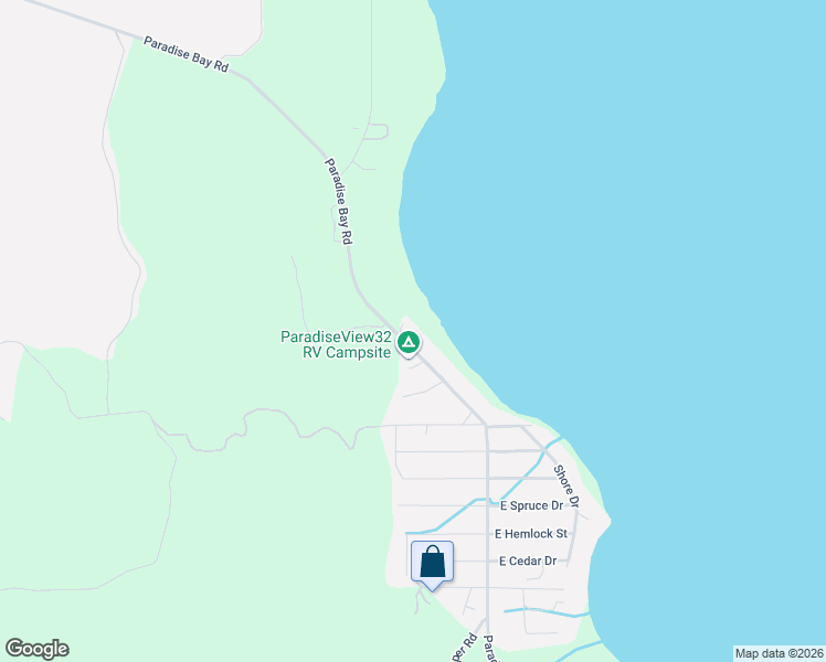 map of restaurants, bars, coffee shops, grocery stores, and more near 3230 Paradise Bay Road in Port Ludlow