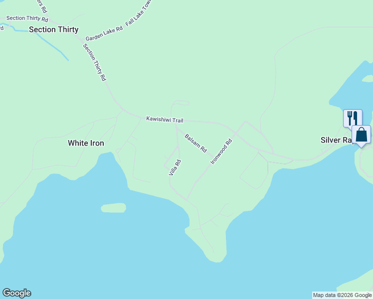 map of restaurants, bars, coffee shops, grocery stores, and more near 13427 Ironwood Road in Ely