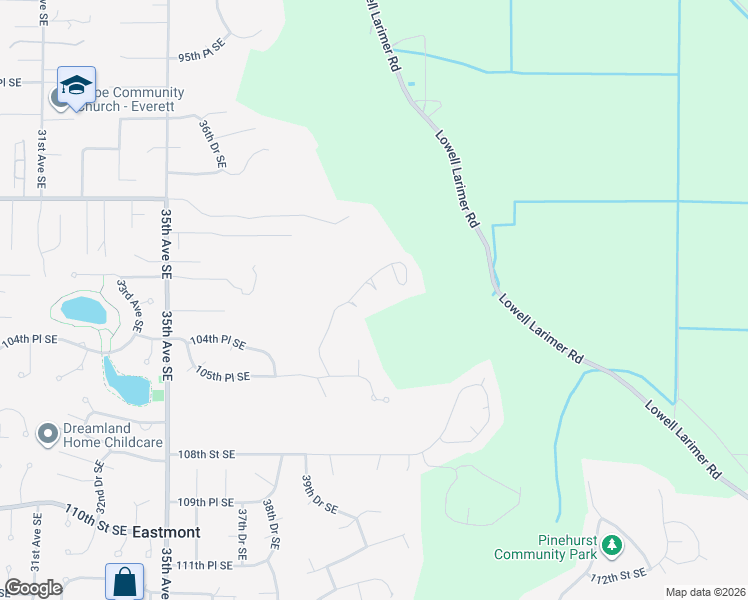 map of restaurants, bars, coffee shops, grocery stores, and more near 10215 40th Avenue Southeast in Everett