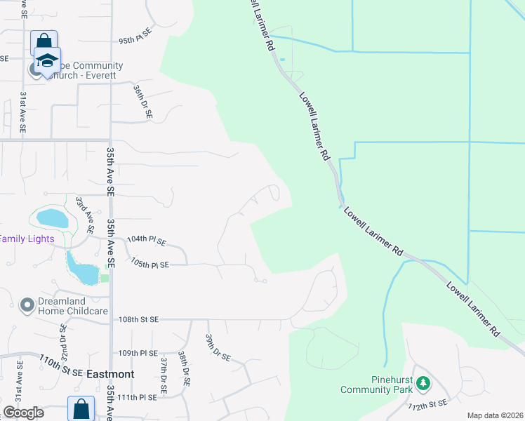map of restaurants, bars, coffee shops, grocery stores, and more near 10215 40th Avenue Southeast in Everett