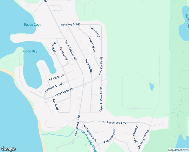 map of restaurants, bars, coffee shops, grocery stores, and more near 37692 Buck Road Northeast in Hansville