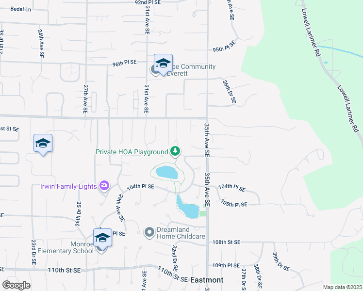 map of restaurants, bars, coffee shops, grocery stores, and more near 10128 35th Avenue Southeast in Everett