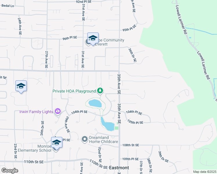 map of restaurants, bars, coffee shops, grocery stores, and more near 10128 35th Avenue Southeast in Everett