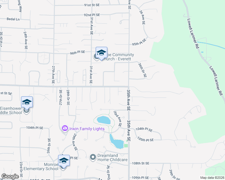 map of restaurants, bars, coffee shops, grocery stores, and more near 10006 34th Avenue Southeast in Everett