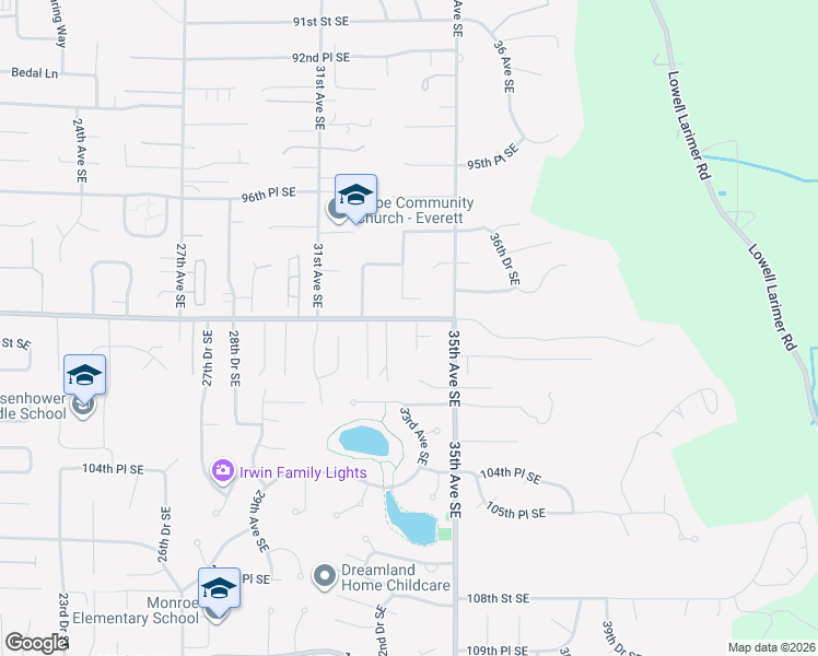 map of restaurants, bars, coffee shops, grocery stores, and more near 10006 34th Avenue Southeast in Everett