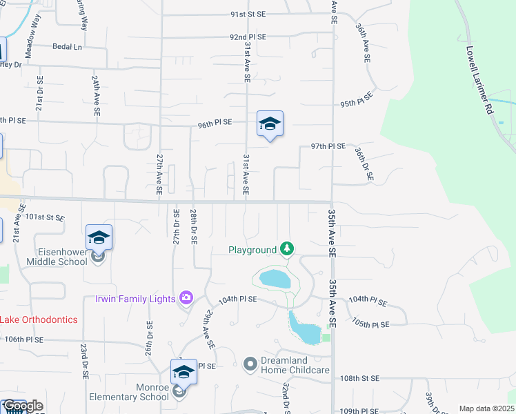 map of restaurants, bars, coffee shops, grocery stores, and more near 10008 31st Drive Southeast in Everett