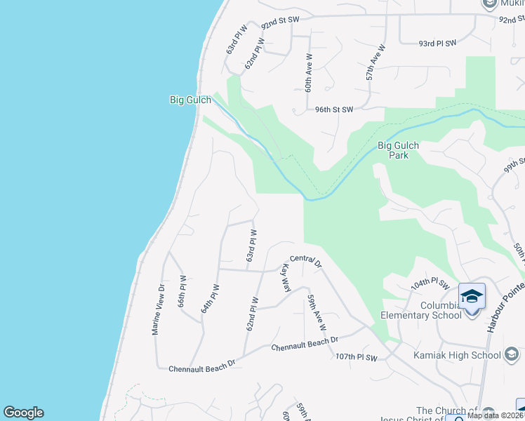 map of restaurants, bars, coffee shops, grocery stores, and more near 10021 63rd Place West in Mukilteo