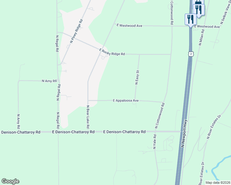 map of restaurants, bars, coffee shops, grocery stores, and more near 3405 East Appaloosa Avenue in Chattaroy
