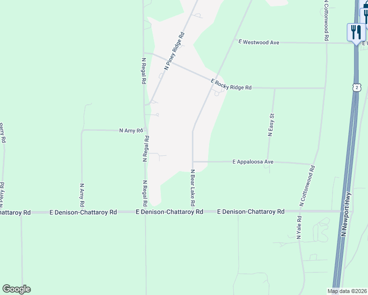 map of restaurants, bars, coffee shops, grocery stores, and more near 27416 North Bear Lake Road in Chattaroy