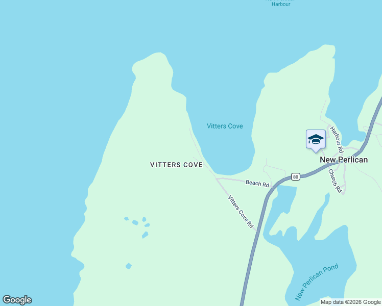 map of restaurants, bars, coffee shops, grocery stores, and more near Path Road in New Perlican