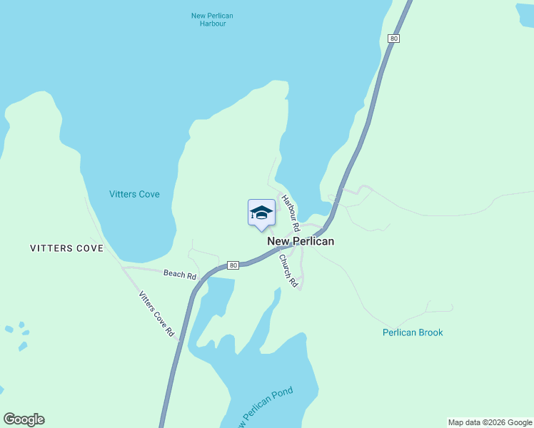 map of restaurants, bars, coffee shops, grocery stores, and more near 35 Tory Road in New Perlican