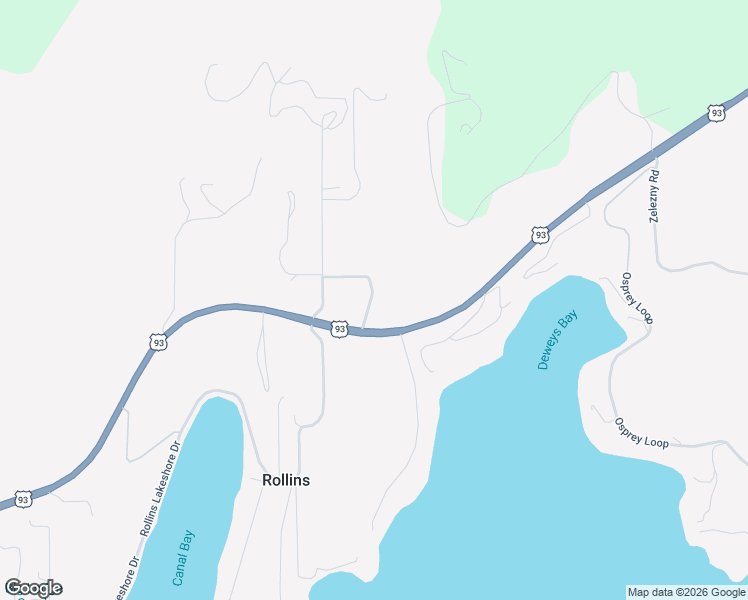 map of restaurants, bars, coffee shops, grocery stores, and more near U.S. 93 in Rollins