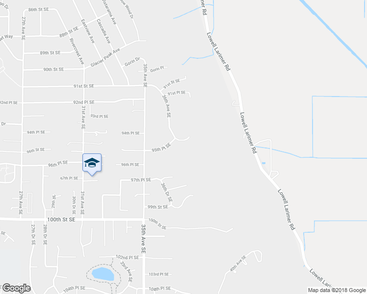 map of restaurants, bars, coffee shops, grocery stores, and more near 3532 95th Place Southeast in Everett