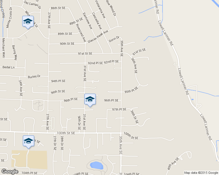 map of restaurants, bars, coffee shops, grocery stores, and more near 3315 95th Pl SE in Everett