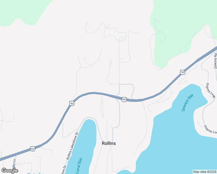 map of restaurants, bars, coffee shops, grocery stores, and more near U.S. 93 in Rollins