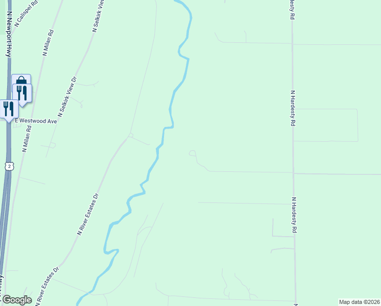 map of restaurants, bars, coffee shops, grocery stores, and more near 28003 North Hardesty Road in Chattaroy