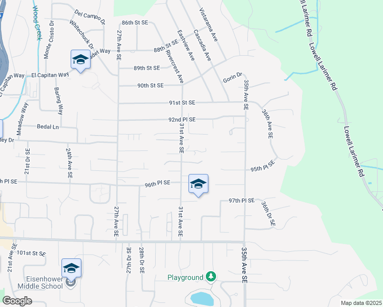 map of restaurants, bars, coffee shops, grocery stores, and more near 3118 95th Street Southeast in Everett
