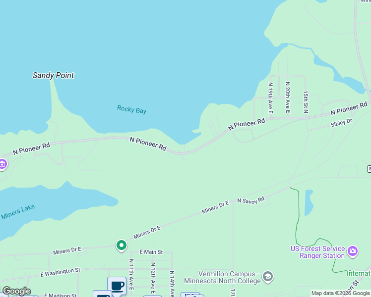 map of restaurants, bars, coffee shops, grocery stores, and more near 1435 North Pioneer Road in Ely