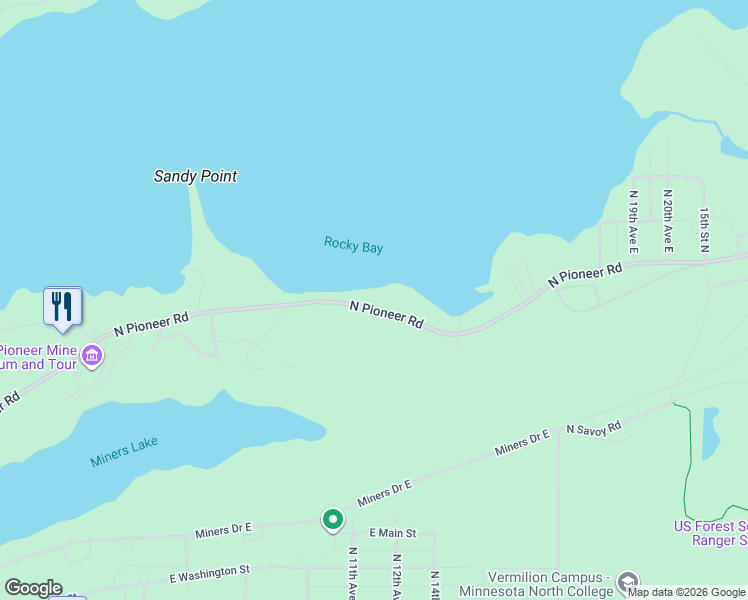 map of restaurants, bars, coffee shops, grocery stores, and more near 1115 North Pioneer Road in Ely