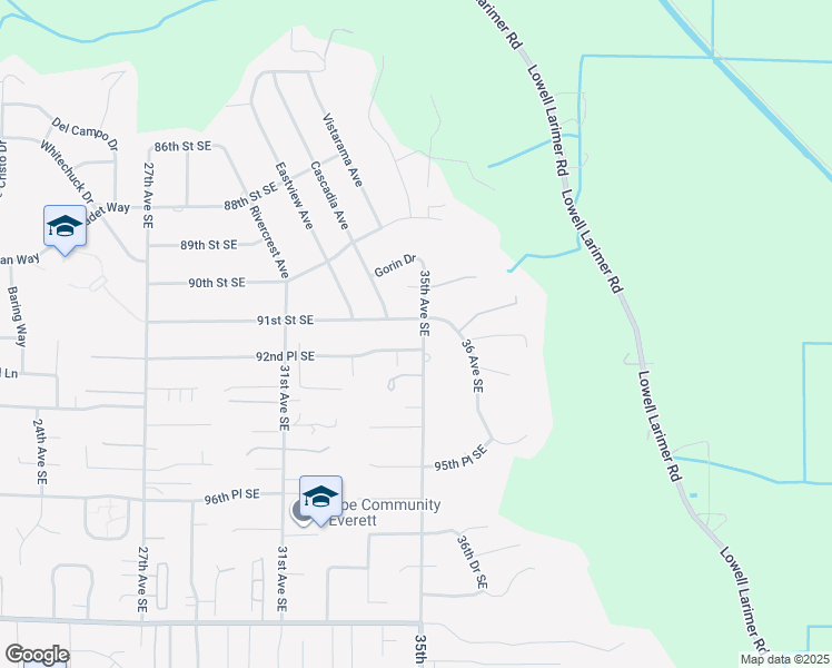 map of restaurants, bars, coffee shops, grocery stores, and more near 3418 91st Street Southeast in Everett