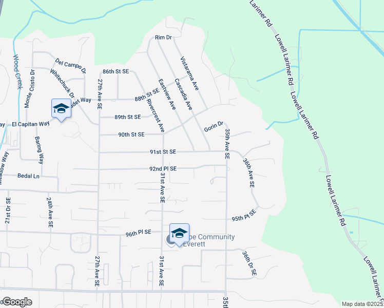 map of restaurants, bars, coffee shops, grocery stores, and more near 3230 91st St SE in Everett