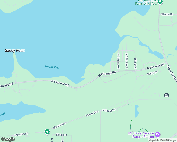 map of restaurants, bars, coffee shops, grocery stores, and more near 1601 North Pioneer Road in Ely