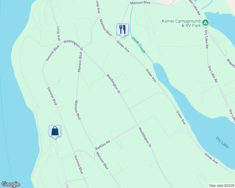 map of restaurants, bars, coffee shops, grocery stores, and more near 2400 Washington St in Chelan