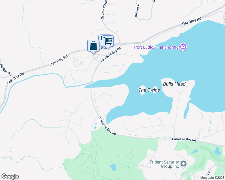map of restaurants, bars, coffee shops, grocery stores, and more near 71 North Chandler Court in Port Ludlow