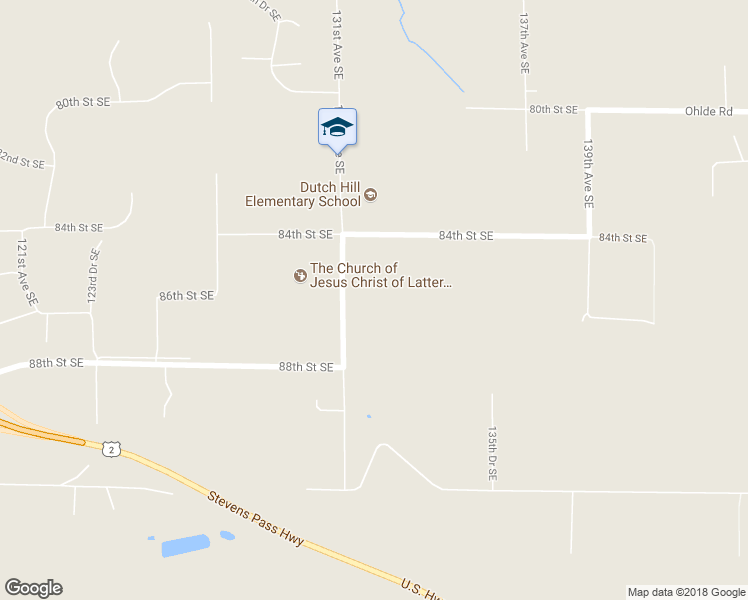 map of restaurants, bars, coffee shops, grocery stores, and more near 13232 84th Street Southeast in Snohomish