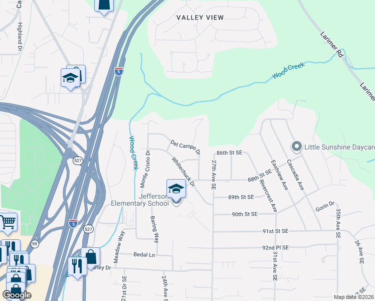 map of restaurants, bars, coffee shops, grocery stores, and more near 2527 Helena Lane in Everett
