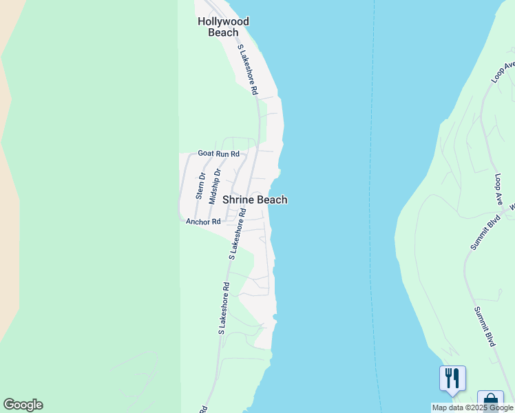 map of restaurants, bars, coffee shops, grocery stores, and more near 12241 South Lakeshore Road in Chelan