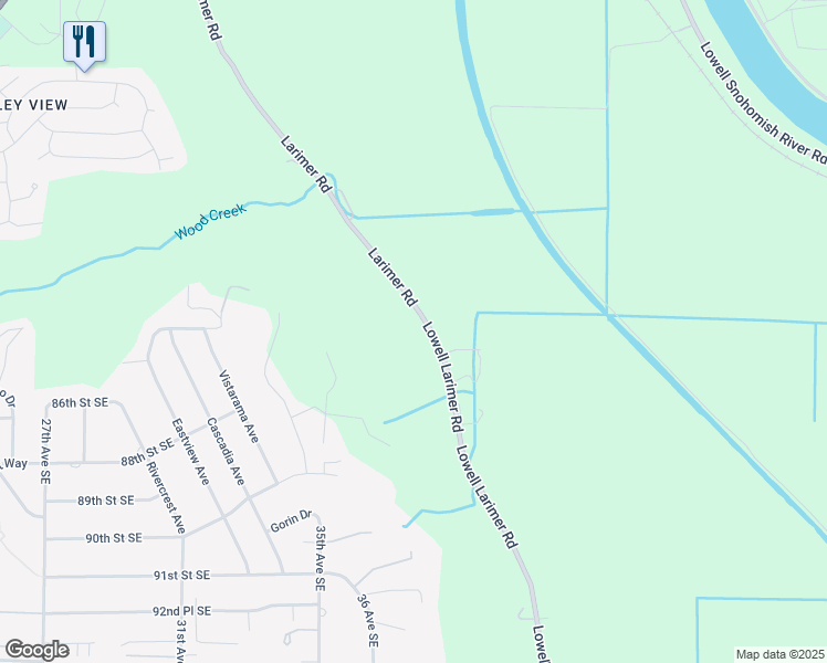 map of restaurants, bars, coffee shops, grocery stores, and more near 8420 Lowell Larimer Road in Everett