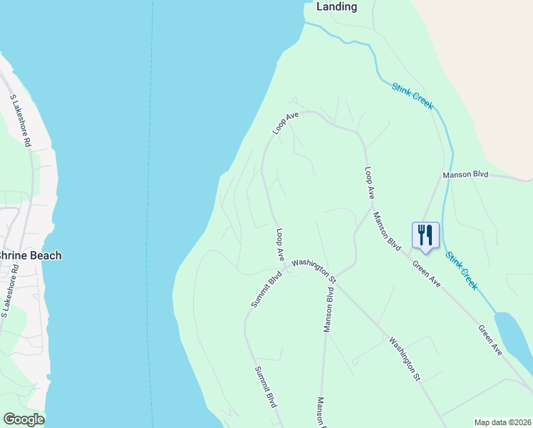 map of restaurants, bars, coffee shops, grocery stores, and more near 134 Loop Avenue in Manson