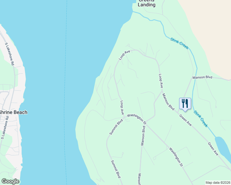 map of restaurants, bars, coffee shops, grocery stores, and more near 134 Loop Avenue in Manson