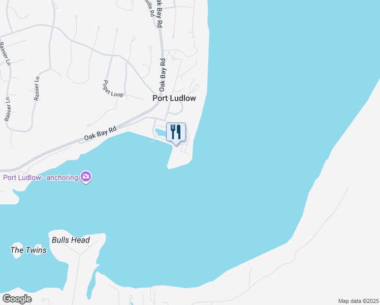 map of restaurants, bars, coffee shops, grocery stores, and more near 14 Heron Road in Port Ludlow