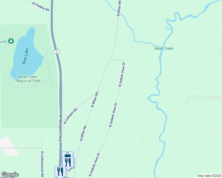 map of restaurants, bars, coffee shops, grocery stores, and more near 29104 North Milan Road in Chattaroy