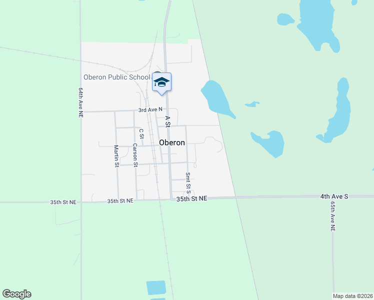 map of restaurants, bars, coffee shops, grocery stores, and more near 112 Summitt Street in Oberon