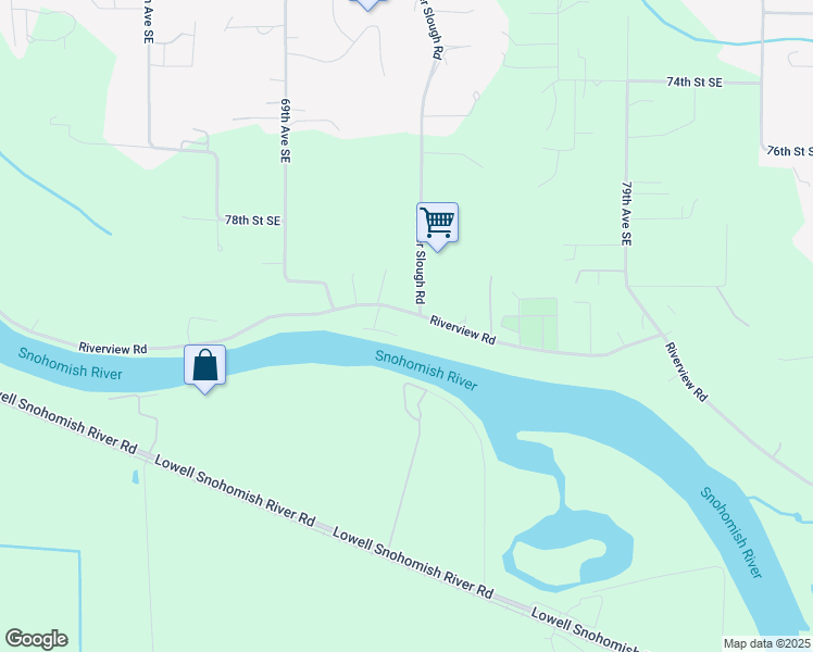 map of restaurants, bars, coffee shops, grocery stores, and more near 7316 Riverview Road in Snohomish