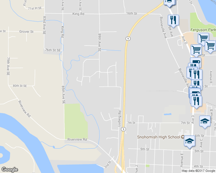 map of restaurants, bars, coffee shops, grocery stores, and more near 2000 Ludwig Rd in Snohomish