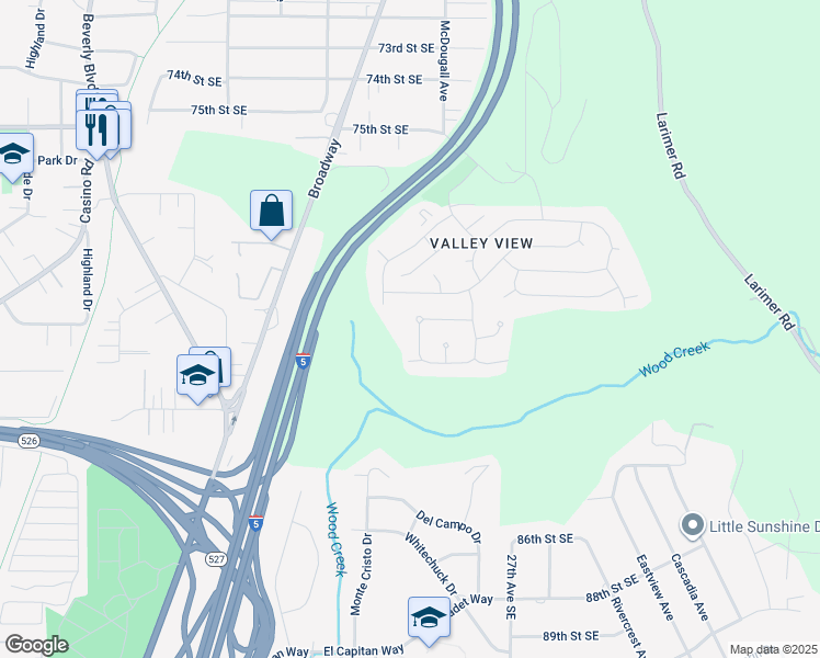 map of restaurants, bars, coffee shops, grocery stores, and more near 8010 24th Drive Southeast in Everett