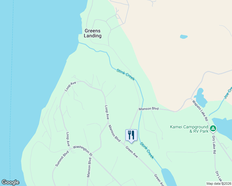 map of restaurants, bars, coffee shops, grocery stores, and more near 171 Greens Landing Rd in Manson
