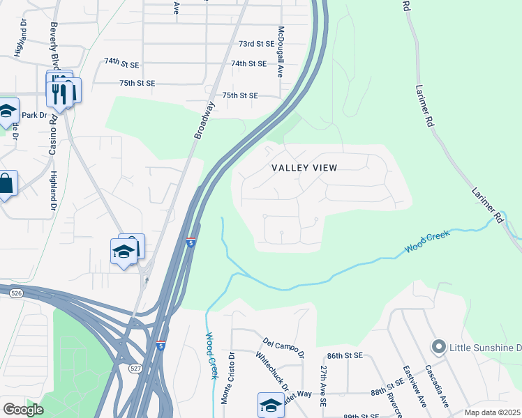 map of restaurants, bars, coffee shops, grocery stores, and more near 8010 24th Drive Southeast in Everett