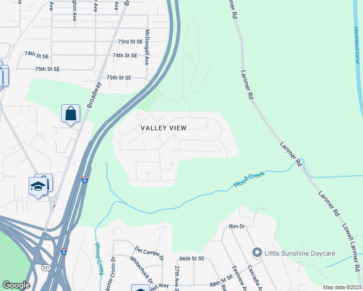 map of restaurants, bars, coffee shops, grocery stores, and more near 2702 Riverview Boulevard in Everett